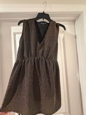 Lane Bryant Gold Metallic V-Neck Party top